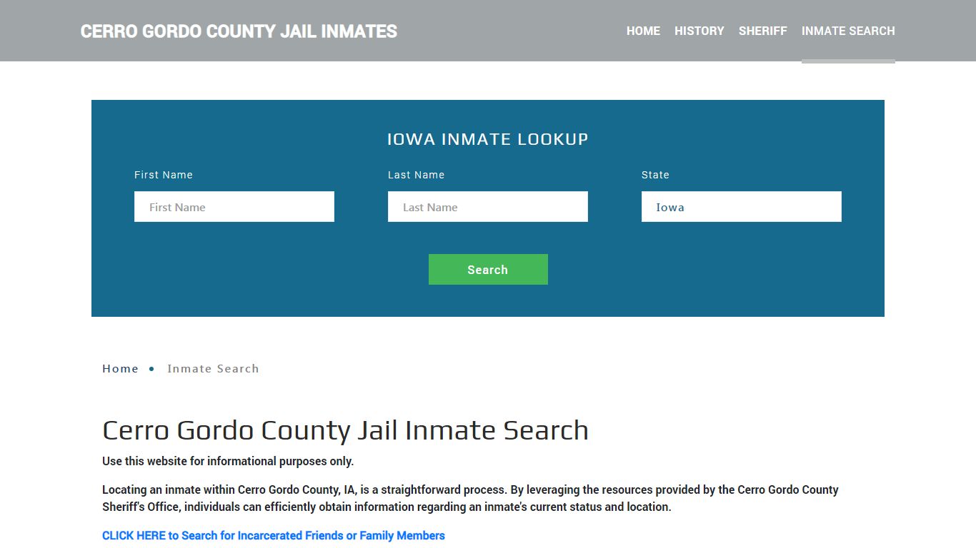 Cerro Gordo County, IA Detainee Lookup