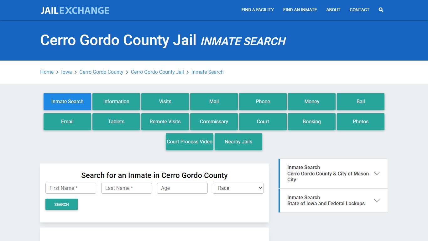 Cerro Gordo County Jail, IA Inmate Search: Roster & Mugshots