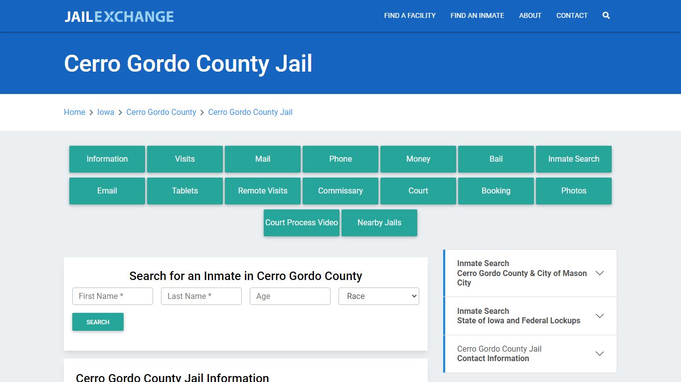 Cerro Gordo County Jail Roster Lookup, IA, Inmate Search